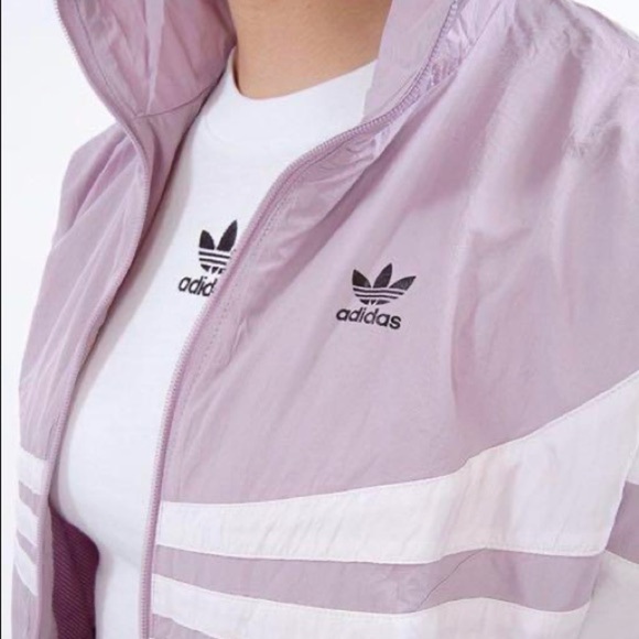 Adidas retro windbreaker jacket in lavender - Picture 3 of 9